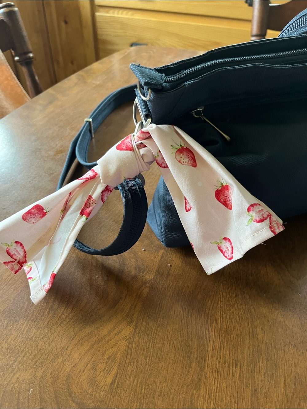 Strawberry Print Pink Scarf Tie - Women's Accessory